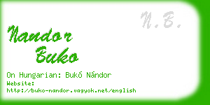 nandor buko business card
